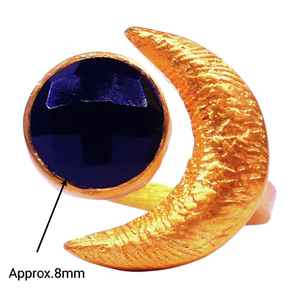 Bague en argent sterling 925 plaqué or avec spinelle noir classique pour mariage et fête - Product Image 6