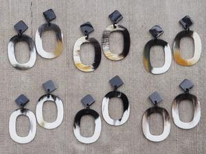 Último diseño vaca cuerno de buey hecho pendiente cuerno de búfalo pendiente joyería elegante Natural personalizar tamaño diseño joyería pendiente - Product Image 4