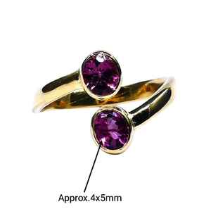 Bague de style classique en argent sterling 925 plaquée or avec tourmaline - Product Image 3