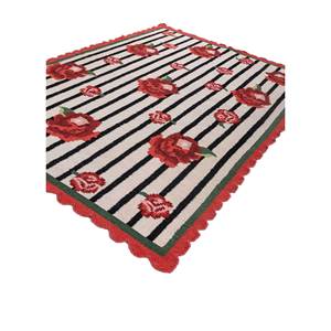 พรมขนสัตว์ทอลายเรียบ Alhambra Ivory ขนาด 9x12 ฟุต รูปทรงสี่เหลี่ยมผืนผ้า ลายดอกไม้ สำหรับตกแต่งบ้าน ห้องนั่งเล่น ทางเข้าบ้าน ห้องโถง-ADWL-13231 - Product Image 2