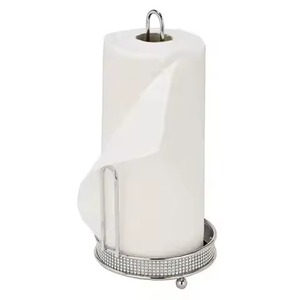 Classic Design Iron Towel <b>Paper</b> Dispenser Silver <b>Paper</b> Roll Holder for Home & Hotel Bathroom Decor Handmade - Product Image 1