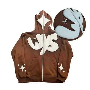 Moda Traje de moda Hombres Puff Impresión Sudadera con capucha Logotipo personalizado Impreso Color sólido New Look Puff Impresión Sudadera con capucha - Product Image 1