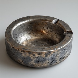 Handcrafted Metal Ashtray with Floral Engraving Polished Finish Eco-Friendly & Durable for Elegant Home & Office Decor - Product Image 3