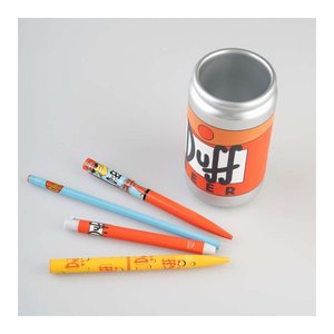 Portalápices Duff Beer 7x12.4cm - Set de Papelería Los Simpson, Organizador de Escritorio Naranja y Plateado - Product Image 3