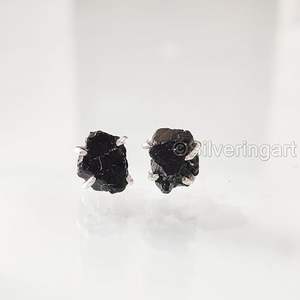 Conjunto de Joyería para Mujer con Turmalina Negra Natural, Piedra de Nacimiento de Octubre, Anillo Ajustable, Hecho a Mano, Plata de Ley 925 - Product Image 3