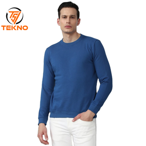 100% sudaderas de algodón con cuello redondo de lana gruesa de invierno con estampado personalizado de diseñador sólido logotipo bordado para hombres OEM - Product Image 1