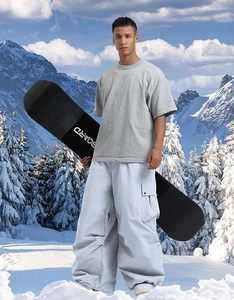 Personalizado al por mayor de los hombres holgados de esquí pantalones de nieve impermeable 10000 mm invierno Snowboard pantalones de esquí impermeable botón bolsillos - Product Image 3
