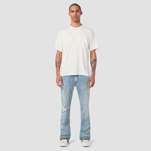 กางเกงยีนส์ขาบานคลาสสิกสำหรับผู้ชาย, กางเกงยีนส์ขาบานกว้างสีฟ้าสำหรับสไตล์ย้อนยุคสำหรับปาร์ตี้ลำลองอินเทรนด์สำหรับฤดูหนาว - Product Image 1