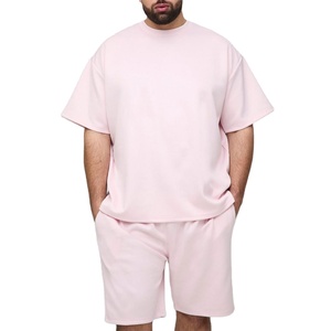 Men's Summer Casual Two Piece Set Plain T-Shirt & Shorts Custom Logo Ready Lightweight Summer Outfit Two Piece Set 2026 - Product Image 2