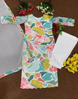NOUVEAU DESIGNER – Ensemble Kurti et Dupatta en satin imprimé numérique fantaisie pour femme, idéal pour les soirées décontractées et les occasions spéciales