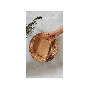 Assiette de présentation en bois massif Assiette de présentation pour fruits Assiette ronde en bois d'acacia avec vente - Product Image 6