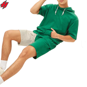 Ensemble de capuches à capuche en coton design personnalisé, léger, de qualité supérieure, ensemble de sweat à capuche et short de style cordon de serrage - Product Image 2