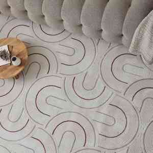 Tapis en jute tissé à la main pour salon, design géométrique rectangulaire en crème-terre par Netline Home - Product Image 6