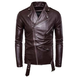 Vestes en cuir pour hommes à col montant, best-seller, tissu en toile, streetwear, hiver, respirant, cuir véritable de haute qualité - Product Image 2