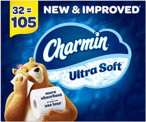 100% Genuine Charmin-Papel higiénico de tacto ultra suave, 18 Mega rollos Familiares | 90 rollos regulares para compradores mayoristas - Product Image 2