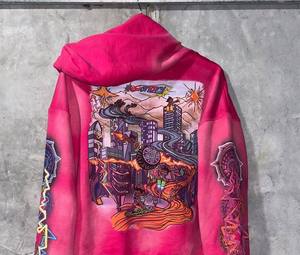 Sweat à capuche personnalisé à fermeture éclair, poids lourd 500 g/m² en éponge française Stone Wash Boxy Sweat à capuche zippé à épaules tombantes Veste vintage à fermeture éclair imprimée - Product Image 5