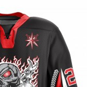Conjunto de camiseta de hockey sobre hielo de poliéster 100% hecho a medida, uniformes deportivos de mapache de excelente calidad para la práctica del equipo de hombres, ropa de hockey sobre hielo - Product Image 6