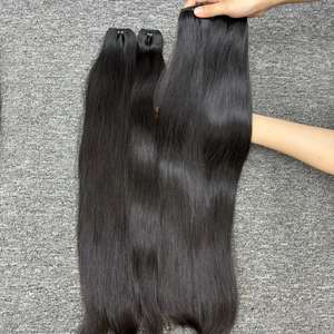 Meilleure qualité naturelle droite dans les cheveux de trame, Extensions de cheveux crus en gros, à partir de cheveux humains crus - Product Image 1