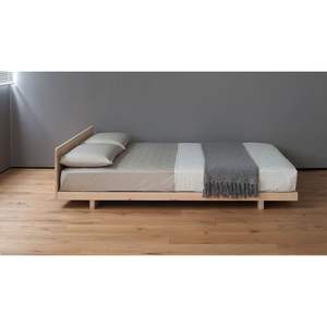 Cama minimalista de madera maciza de teca Indonesia - Product Image 1