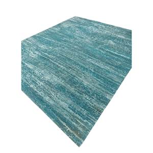 Alfombra Uvenuti Azul de Lana y Seda de Bambú Anudada a Mano, Diseño Abstracto Rectangular para el Hogar y Pasillo, 1527(Fr), para Adolescentes - Alfombras Jaipur US - Product Image 2