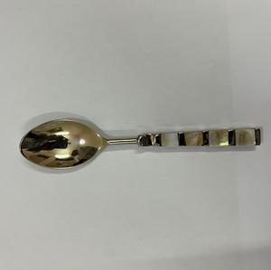 New Mother of pearl spoon stainless steel dessert spoon luxury <b>cutlery</b> inlay handle elegant kitchen utensil reflective polished - Product Image 3