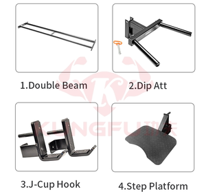 Power Rack a 6 posti, multifunzione, in acciaio inox, per palestra, con puleggia per cavi e squat rack con porta dischi - Product Image 6