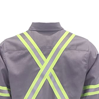 Grosir Nfpa tahan api tukang las Fr pakaian tahan api lengan panjang kancing tahan api Hi Vis kancing kemeja