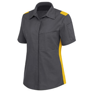 Camisas de oficina de manga corta personalizadas para mujer, blusas de uniforme de trabajo con estampado bordado para ropa de negocios corporativa - Product Image 3