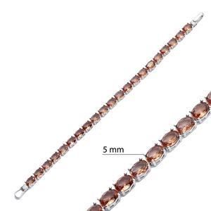 Bracelet tennis en sultanite de forme ovale de 5 mm, argent sterling 925, bijoux fins pour femmes, fabrication artisanale turque, vente en gros - Product Image 2