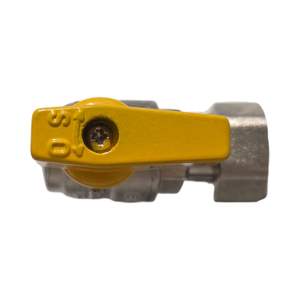 Válvula de Gas Esférica HM de 1/2" EN 331 M/M o M/H de Latón Niquelado con Palanca Amarilla para Gas Natural/GPL Tipo SNG - Product Image 6