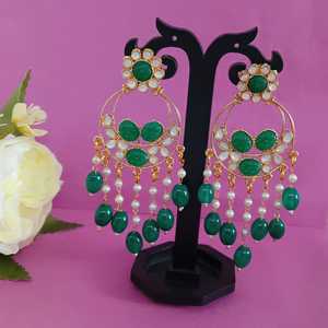 Mayorista Indio Bollywood Boda Cristal Perla Borla Candelabro Chandbali Pastel Colores Pendientes Conjunto para las mujeres - Product Image 2