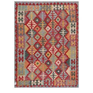 Alfombra Kilim de Maimana, Afganistán, 199 x 153 cm, Juego de Alfombras - Product Image 1