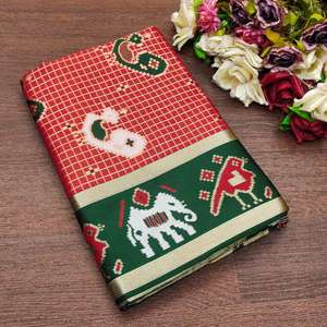 HERMOSO RICO PALLU LICHI SEDA JACQUARD TRABAJO SAREE - Product Image 6