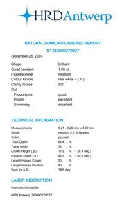 B2B D'Vins Bijoux pour GIA Certifié 1.00 CT Blanc Diamant Lâche Naturel Rond F Couleur FL FLOW Pureté EX Coupe Polie - Product Image 3