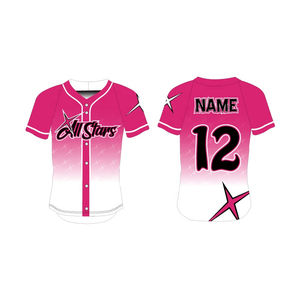 Sublimation Cheer Baseball Jersey Botón de impresión personalizado con diferentes nombres en - Product Image 2