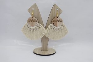 Boucles d'oreilles tissées à la main macramé fil de coton feuille frange gland boucles d'oreilles bijoux de mariage femmes accessoires OEM - Product Image 3