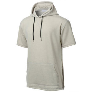 เสื้อฮู้ดแขนสั้นสไตล์ฤดูร้อนสำหรับผู้ชาย ผลิตจากผ้าเนื้อนุ่ม ระบายอากาศได้ดี ออกแบบมาเพื่อการสวมใส่สบายๆ แบบลำลอง ไม่มีแบรนด์ น้ำหนักเบา - Product Image 2