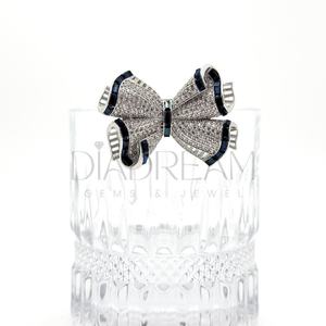 Broche de lazo francés, accesorio exquisito de diamante de moissanita de lujo para Bodas de mujer, broche de plata 925, compromisos, regalo perfecto - Product Image 4