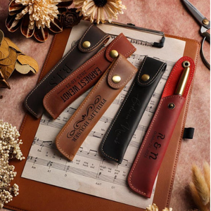 Étui à stylo personnalisé, fait main, en cuir véritable, porte-stylo, étui pour stylo plume, accessoire de journal, cadeau pour lui, elle, unisexe - Product Image 2