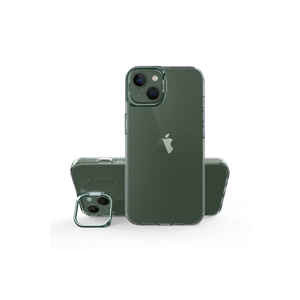 Étui de téléphone en silicone premium vert foncé de la série GCMP Scuba pour iPhone 14 Plus, coque arrière protectrice, silicone souple électro-plaqué XR - Product Image 1