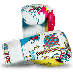 Gants de boxe de Muay Thai personnalisés de 14oz 16oz Yiwu cuir personnalisé OEM EVA temps couleur origine masse vente en gros - Product Image 4