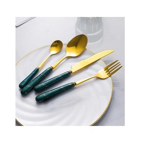 Juego de cubiertos de diseño de lujo para decoración, juego de cubiertos dorados de acero inoxidable para boda y Hotel, gran oferta - Product Image 4