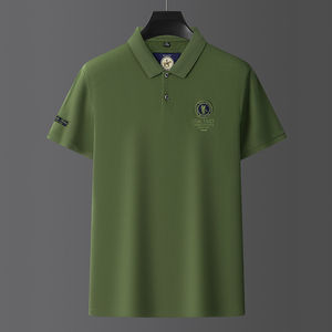 เสื้อโปโลแขนสั้นปักลายสำหรับผู้ชายเสื้อโปโลคอปกเสื้อ100% ผ้าคอตตอนสำหรับฤดูร้อน - Product Image 6