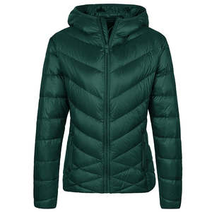 Chaquetas acolchadas de invierno de alta calidad para mujer, nuevo estilo, Color verde sólido, tela transpirable, relleno de algodón, chaqueta de burbujas acolchada, 2025 - Product Image 1