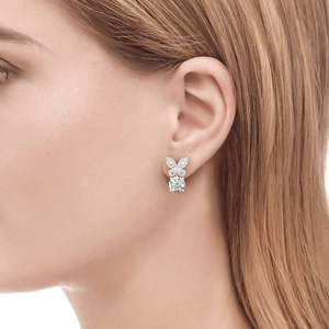 Boucles d'oreilles pendantes Jeulia Butterfly en argent sterling à coupe ronde - Product Image 4
