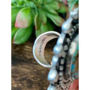 Alex Sanchez Kings Manassa Turquoise & Sterling <b>Silver</b> <b>Boho</b> <b>Ring</b> Size 5.5 Bezel Setting Vermeil Plating for Everyday Wear Gift - Product Image 6