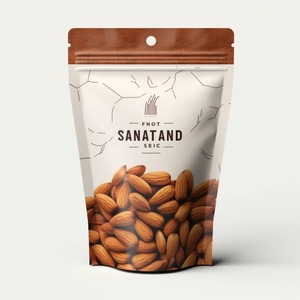 Amandes grillées Mylar Sac Gravure Imprimé Blanc Mat Stand Pochette Papier D'aluminium Emballage Zip Lock Odeur Preuve Recyclable Alimentaire - Product Image 4