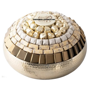 Bol à chocolat en métal martelé, plaqué nickel, design élégant, bol à bonbons haut de gamme, nouveau bol à chocolat de luxe, best-seller - Product Image 1