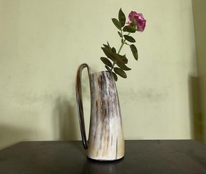Indian Artisans Craftmanship Real Buffalo Ox Natural <b>Horn</b> made Polish Finish <b>Horn</b> Mug Tankard High Built for <b>VIKINGS</b> & Nors - Product Image 3
