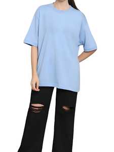 เสื้อยืดผ้าฝ้ายสะพายไหล่แขนครึ่งท่อนสำหรับผู้หญิง2025โอเวอร์ไซส์ระบายอากาศได้ดีออกแบบได้ตามต้องการ - Product Image 3